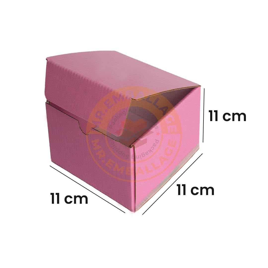 boite-en-carton-rose-11x11x11cm-d’emballage